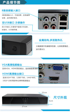 【八路硬盘录像机8路DVR 自带域名 高清D18路 VGA 监控录像主机】价格,厂家,图片,视频录像机/硬盘录像机,深圳市安联视界科技有限公司-马可波罗网